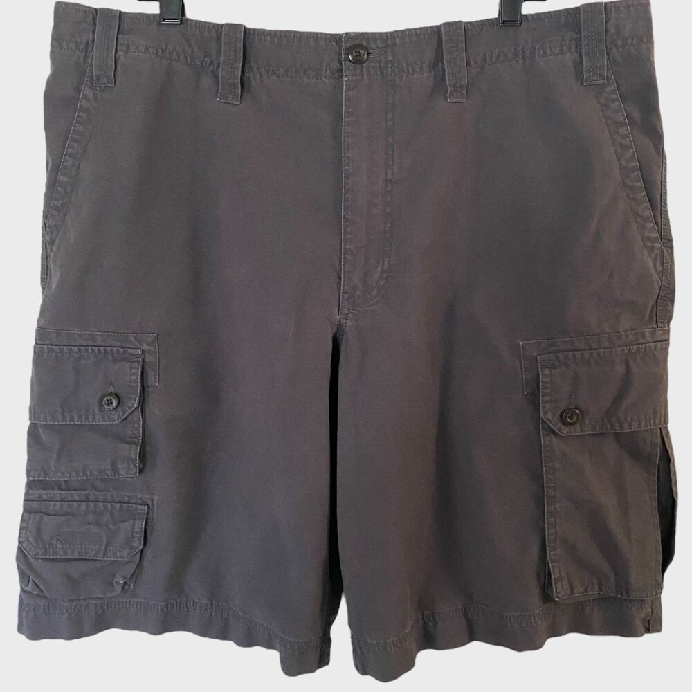 Y2K Eddie Bauer Cotton Cargo Shorts Gray Men's Size 42 Casual Hiking Outdoors